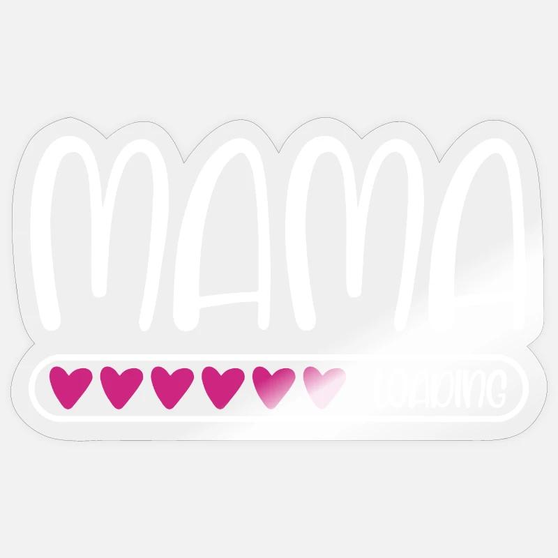 Mama loading - Sticker Größe S (10 x 10 cm) - Transparent glänzend