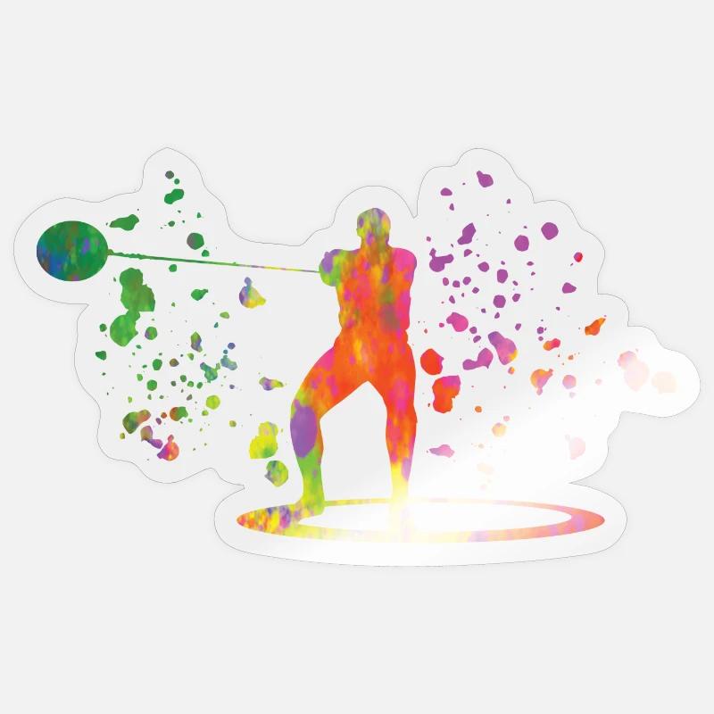 Lanceur de marteau Colorsplash Lancer de marteau - Sticker taille S (10 x 10 cm) - brillant transparent