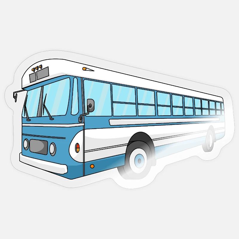 Bus - Sticker Größe S (10 x 10 cm) - Transparent glänzend