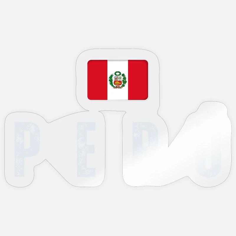 I love Peru, Peruvian flag - Sticker size S (10 x 10 cm) - transparent glossy