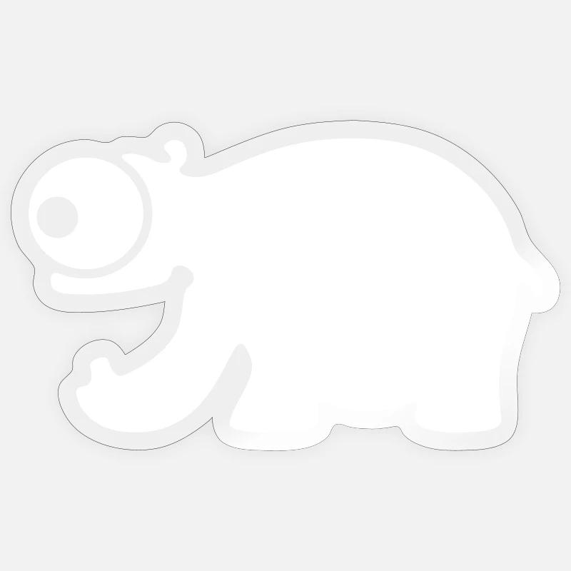 Lustiges Nilpferd - Sticker Größe S (10 x 10 cm) - Transparent glänzend