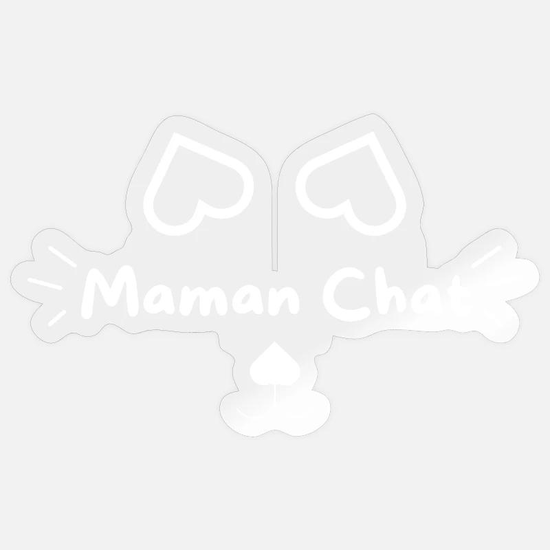 Mama Katze - Sticker Größe S (10 x 10 cm) - Transparent glänzend