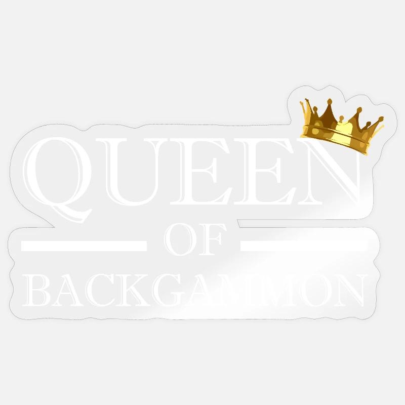 Reine Du Backgammon - Sticker taille S (10 x 10 cm) - brillant transparent