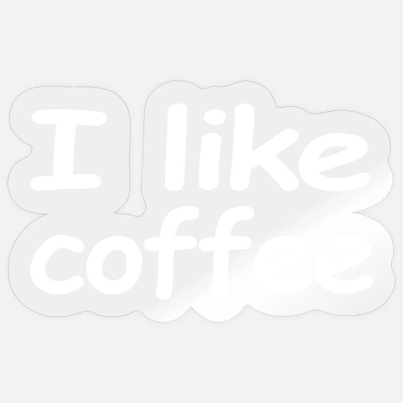 Kaffee - Sticker Größe S (10 x 10 cm) - Transparent glänzend