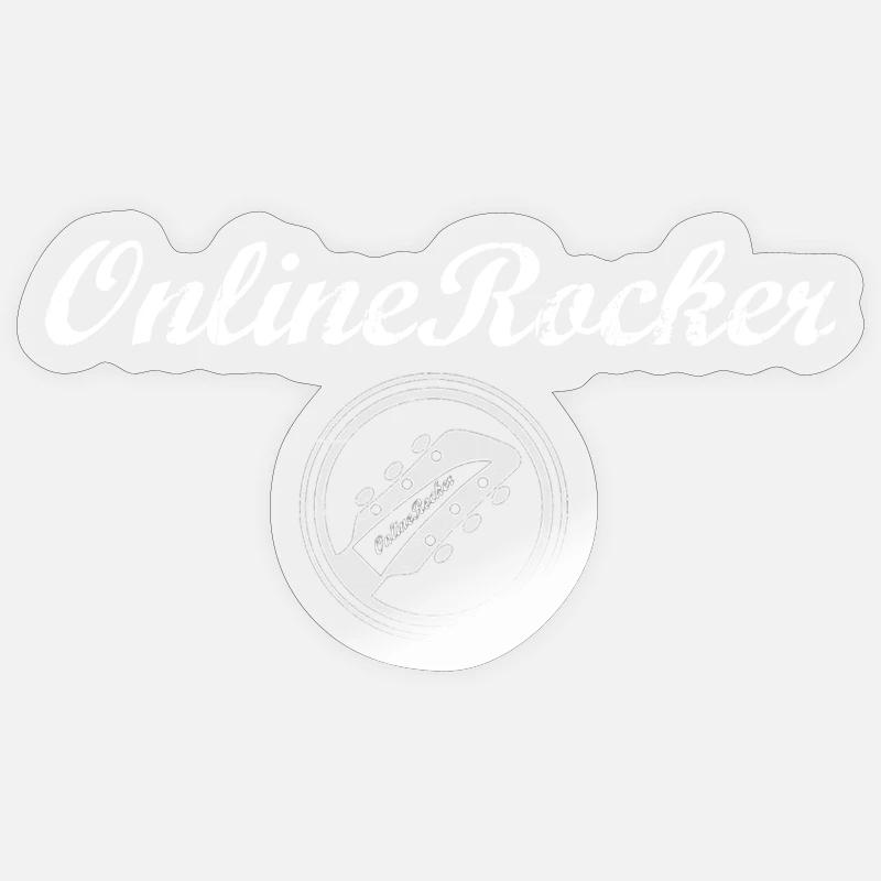 OnlineRocker Gitarrenlogo - Sticker Größe S (10 x 10 cm) - Transparent glänzend
