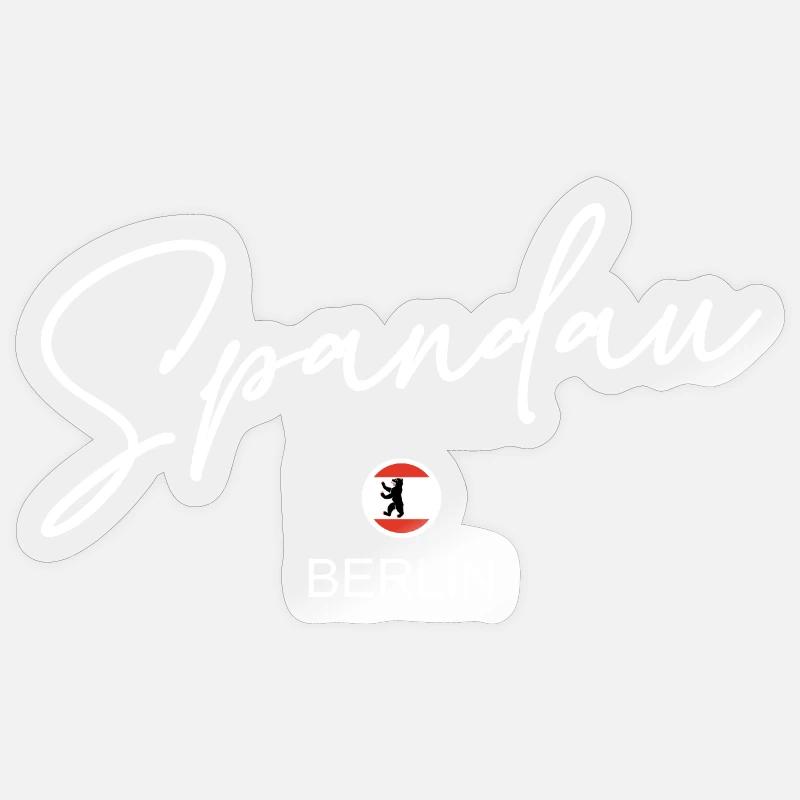 Spandau - Berlin Flag - Berlin Bear - Sticker size S (10 x 10 cm) - transparent glossy