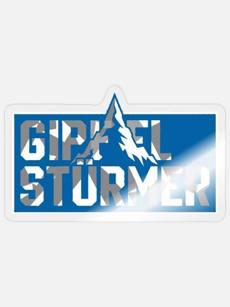 Gipfel Sturmer Bergtop Logo - Sticker Größe S (10 x 10 cm) - Transparent glänzend