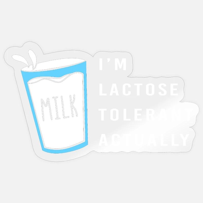 Flatulence au lactose au lait - Sticker taille S (10 x 10 cm) - brillant transparent