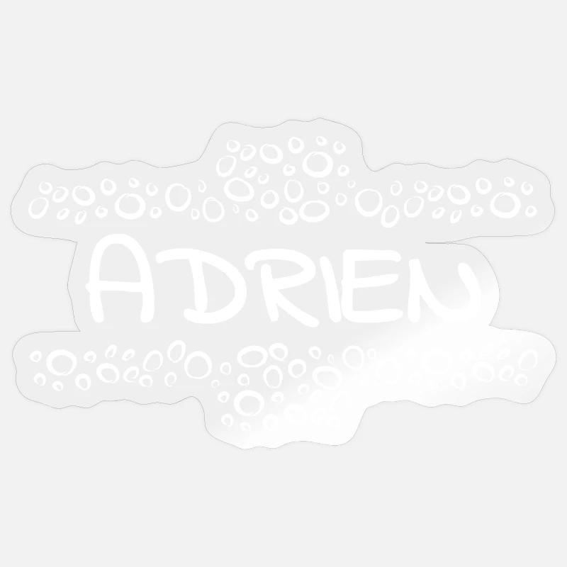 Prénom Adrien - Sticker taille S (10 x 10 cm) - brillant transparent