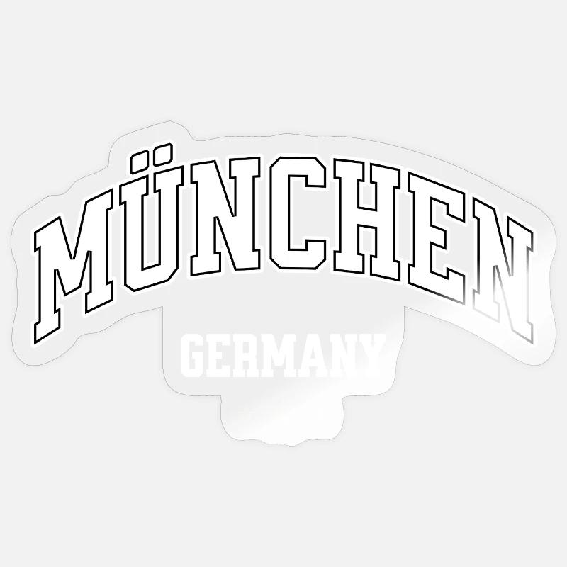 München Germany College Design - Sticker Größe S (10 x 10 cm) - Transparent glänzend