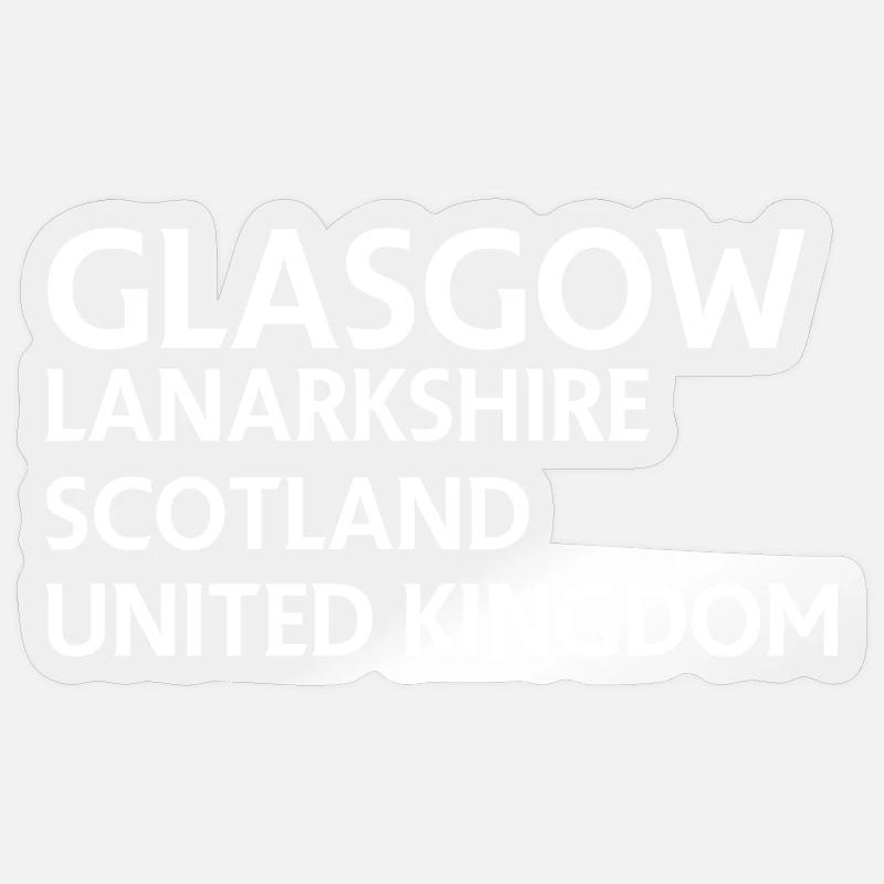 Glasgow – Scotland Textdesign - Sticker size S (10 x 10 cm) - transparent glossy