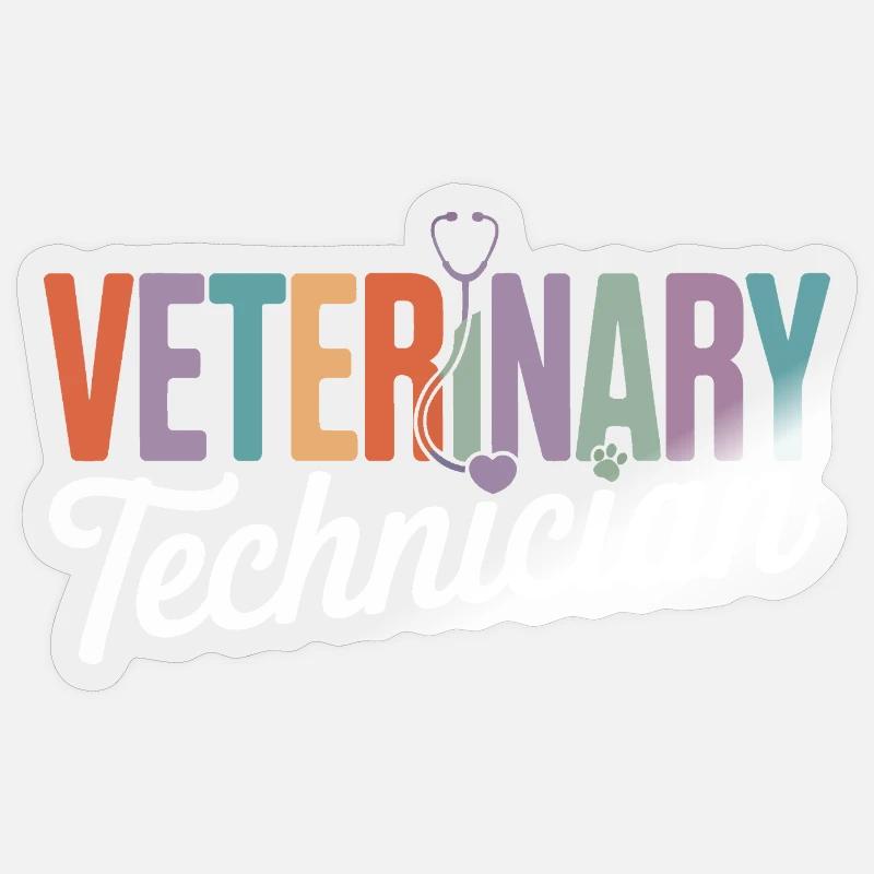 Tiermedizinischer Techniker Regenbogen-Logo - Sticker Größe S (10 x 10 cm) - Transparent glänzend