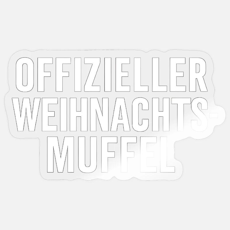 Offizieller Weihnachtsmuffel - Sticker Größe S (10 x 10 cm) - Transparent glänzend