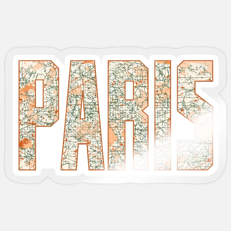 Paris Stadtplan - Sticker Größe S (10 x 10 cm) - Transparent glänzend