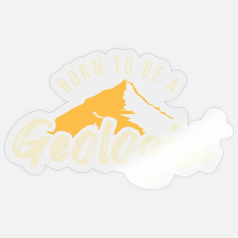 Né pour devenir géologue - Sticker taille S (10 x 10 cm) - brillant transparent