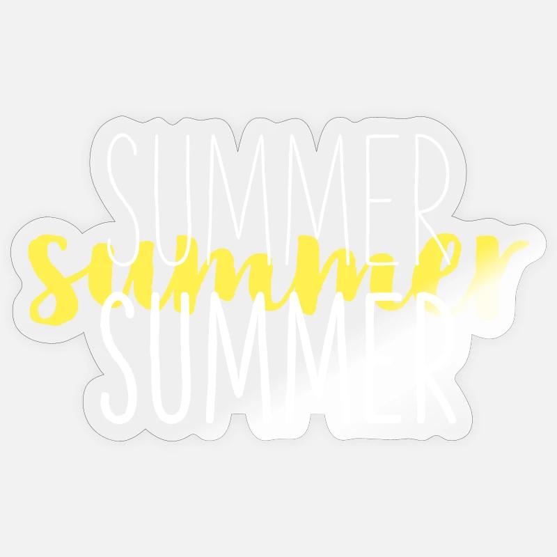 Summer Typo Overlay Yellow Script Sticker size S (10 x 10 cm)
