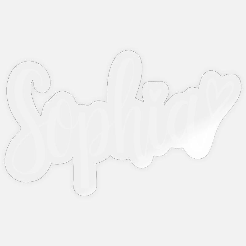 Sophia Name Font Heart - Sticker size S (10 x 10 cm) - transparent glossy