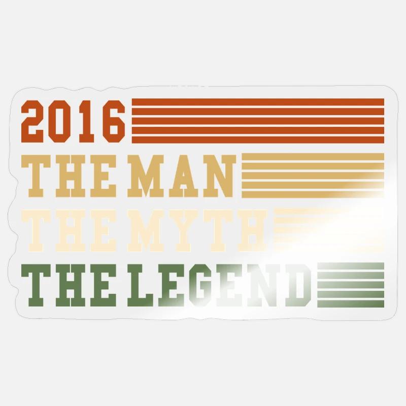 2016 The Man Myth Legend 2016 | Vintage!! - Sticker Größe S (10 x 10 cm) - Transparent glänzend
