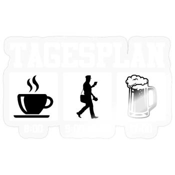 Briefträger TAGESPLAN Paketzusteller Lustig - Sticker Größe S (10 x 10 cm) - Transparent glänzend - Vorne
