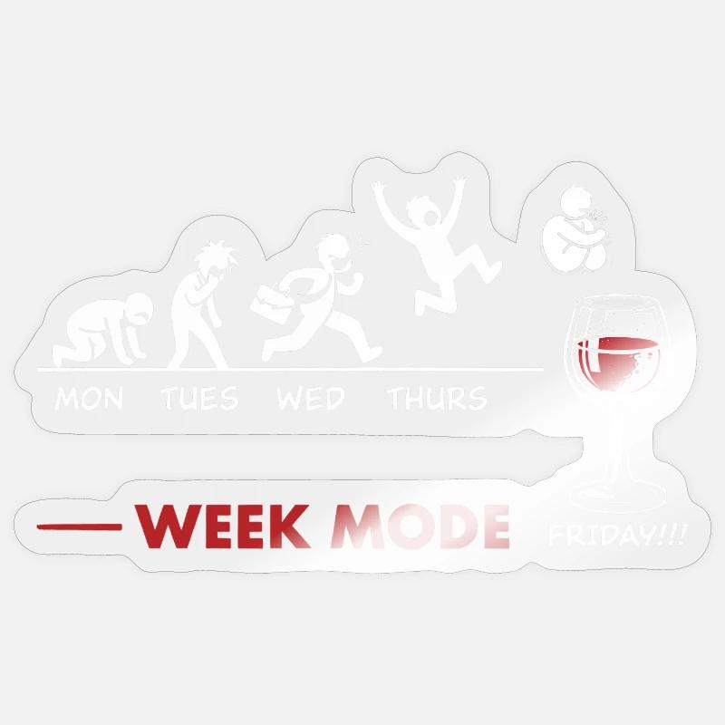 Vive le Weekend-end – Humor Vin - Sticker Größe S (10 x 10 cm) - Transparent glänzend