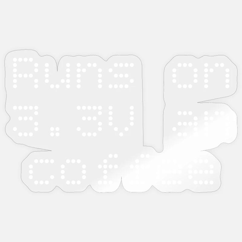 Fonctionne en 3,3V et café - Sticker taille S (10 x 10 cm) - brillant transparent