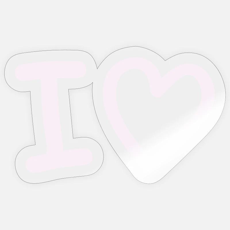 i_love - Sticker size S (10 x 10 cm) - transparent glossy