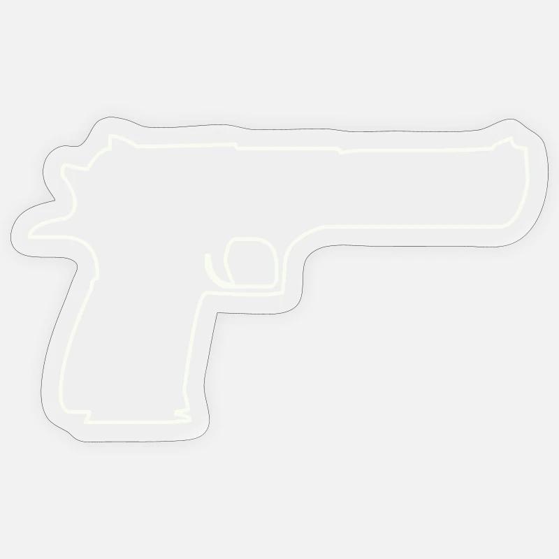 waffe- - Sticker Größe S (10 x 10 cm) - Transparent glänzend