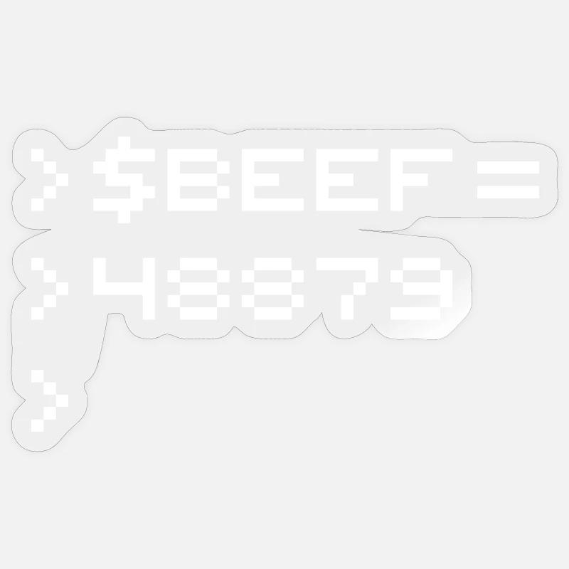 BEEF 8-Bit Code Nerd Pixel Terminal Retro Sticker Größe S (10 x 10 cm)