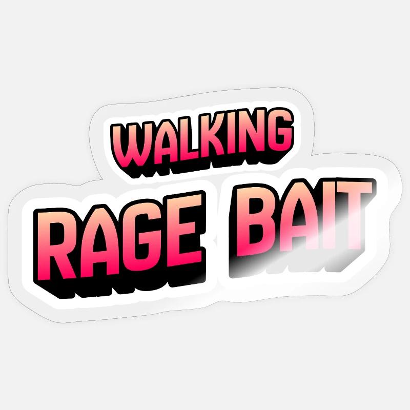 Appât de rage ambulant - Sticker taille S (10 x 10 cm) - brillant transparent