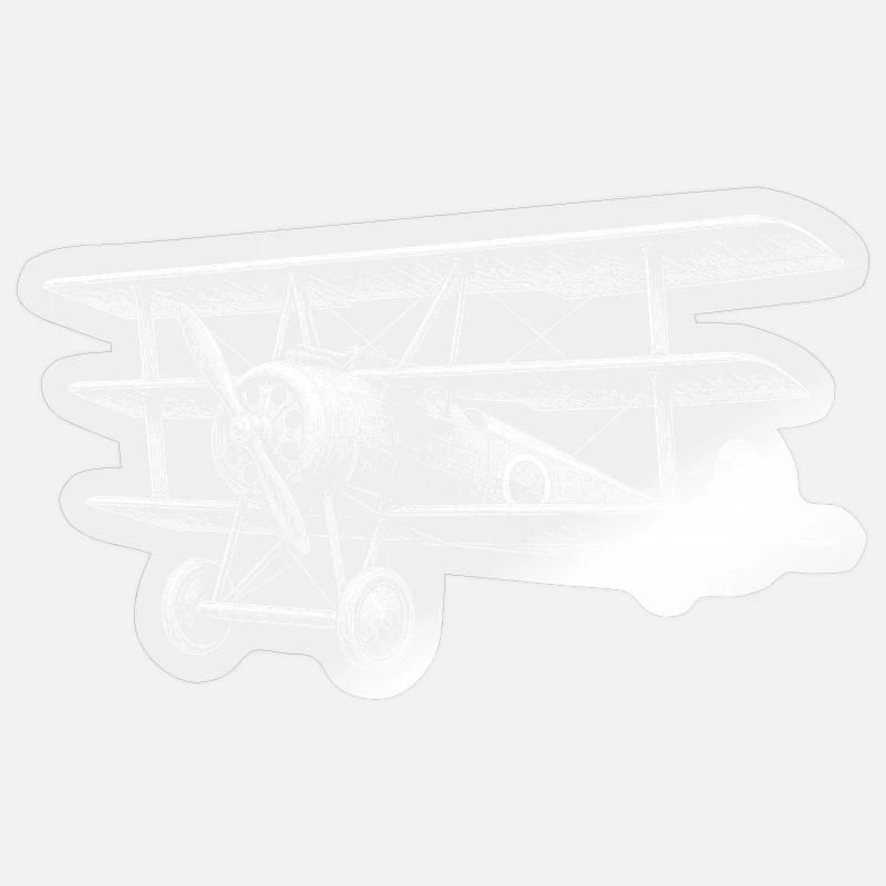 Dreidecker - Sticker Größe S (10 x 10 cm) - Transparent glänzend