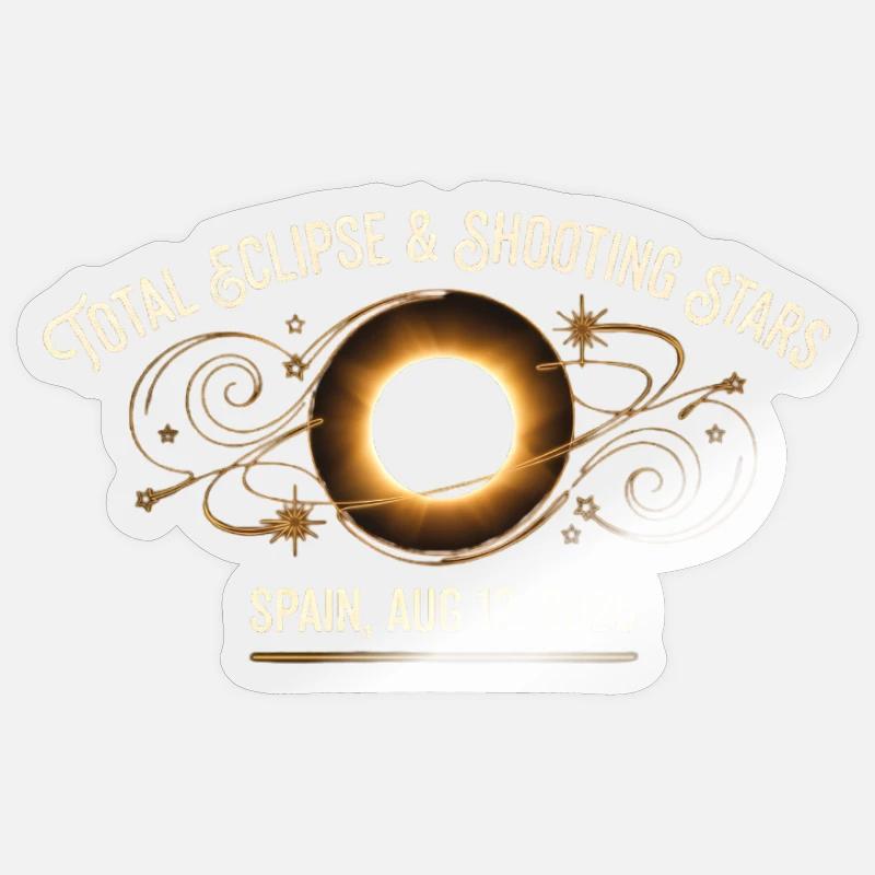 Eclipse & Shooting Stars Spanien 2026 - Sticker Größe S (10 x 10 cm) - Transparent glänzend