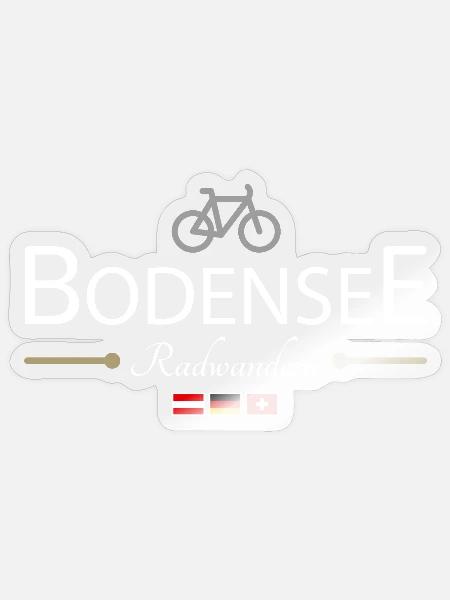 Bodensee Radwandern - Sticker Größe S (10 x 10 cm) - Transparent glänzend