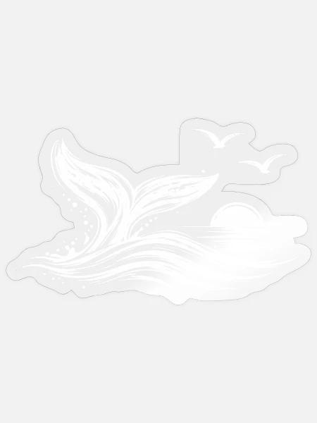 Wale im Sonnenuntergang - Sticker Größe S (10 x 10 cm) - Transparent glänzend