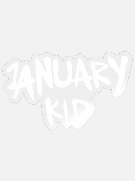 January Kid Graffiti Print - Sticker Größe S (10 x 10 cm) - Transparent glänzend