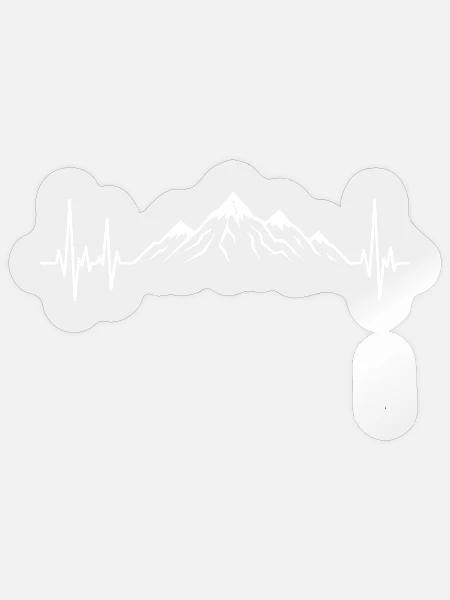 Berg-Heartbeat-Berge - Sticker Größe S (10 x 10 cm) - Transparent glänzend