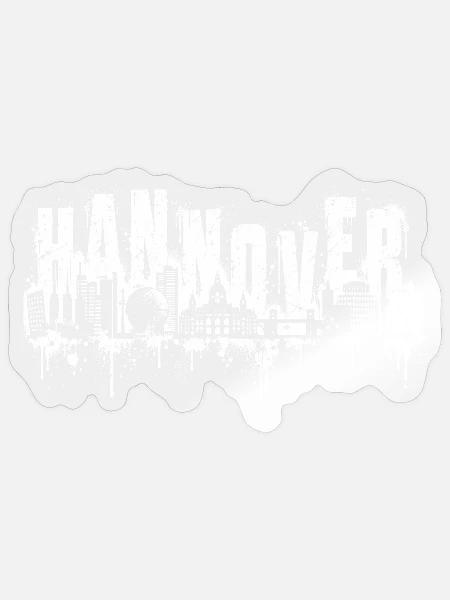 Hanover Skyline Graffiti-Splatter - Sticker Größe S (10 x 10 cm) - Transparent glänzend
