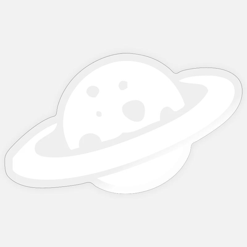 Saturne - Sticker taille S (10 x 10 cm) - brillant transparent