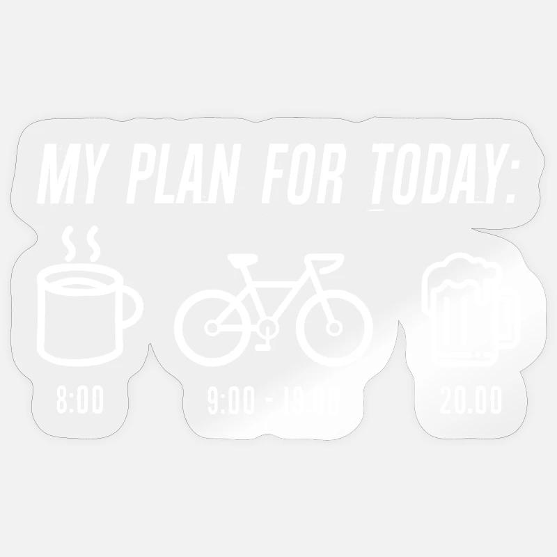 Plane heute: Kaffeezyklus Prost - Sticker Größe S (10 x 10 cm) - Transparent glänzend