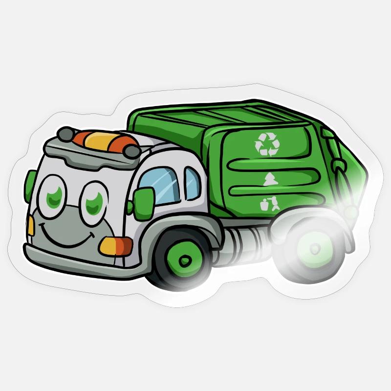 Garbage collection garbage truck - Sticker size S (10 x 10 cm) - transparent glossy