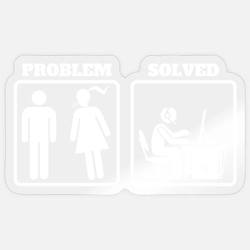 Problem Solved - Pc Gaming Lustig Geschenk Sticker Größe S (10 x 10 cm)