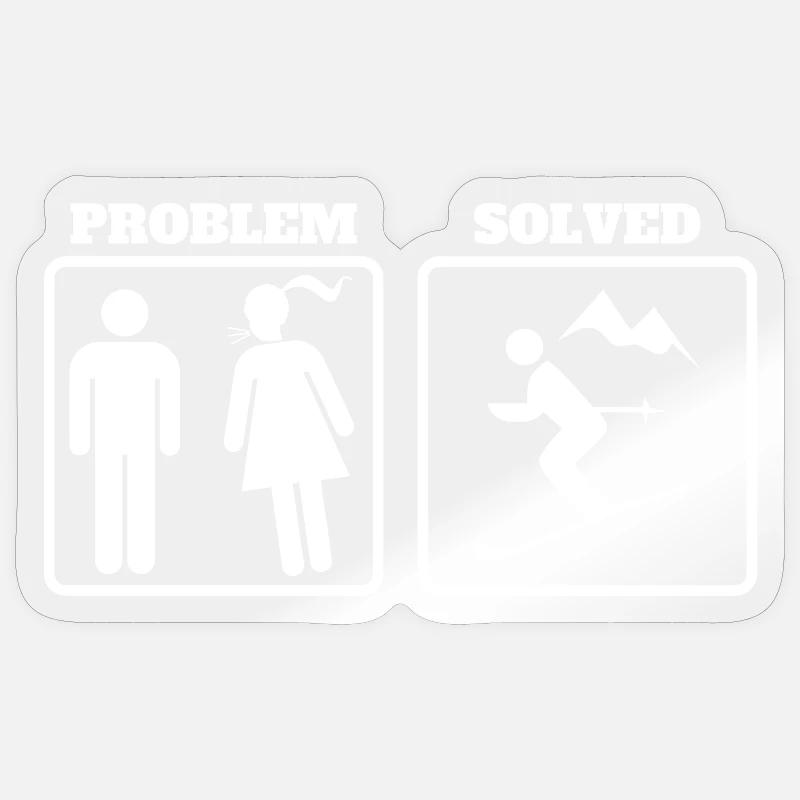 Funny Mountains Ski Gift Sticker size S (10 x 10 cm)