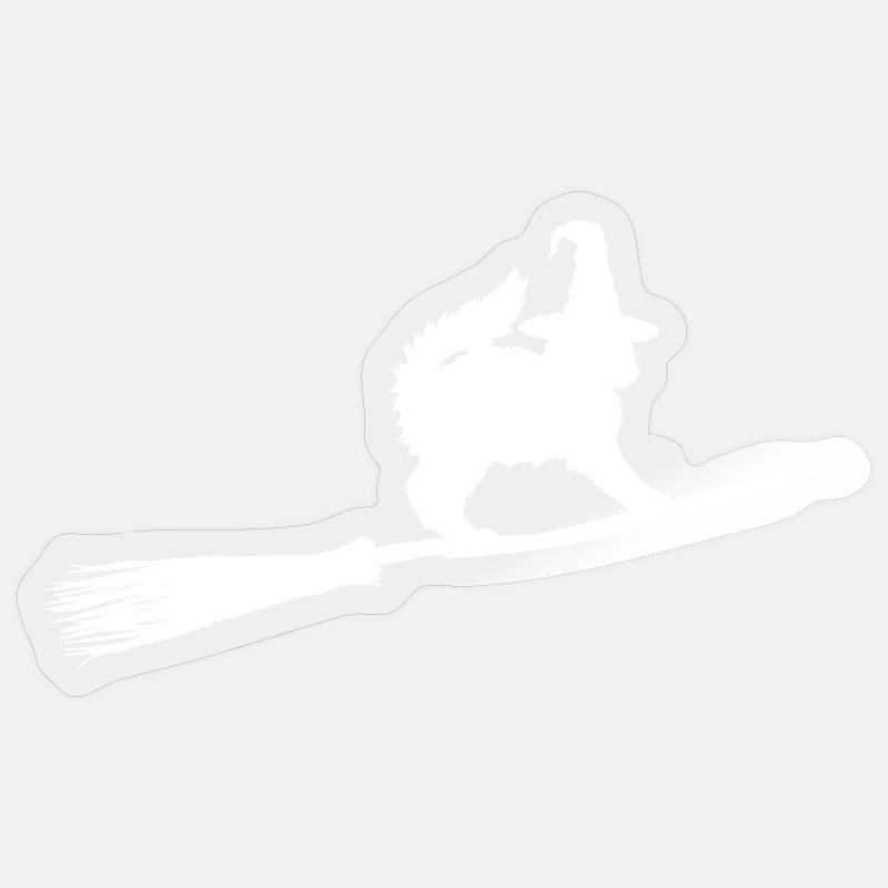 Katzen Hexe - Sticker Größe S (10 x 10 cm) - Transparent glänzend