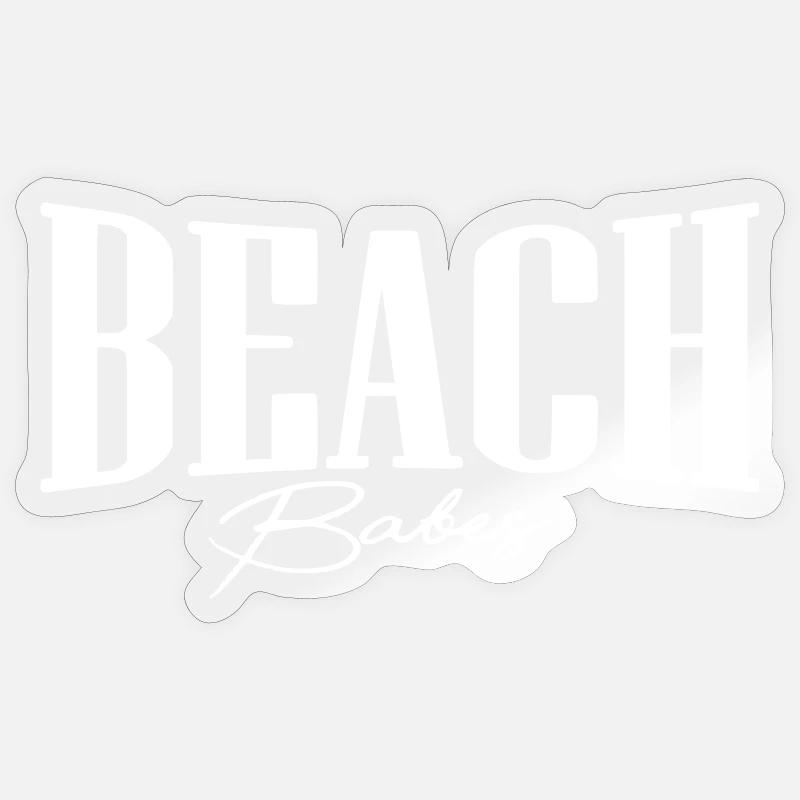 fille de plage de plage - Sticker taille S (10 x 10 cm) - brillant transparent