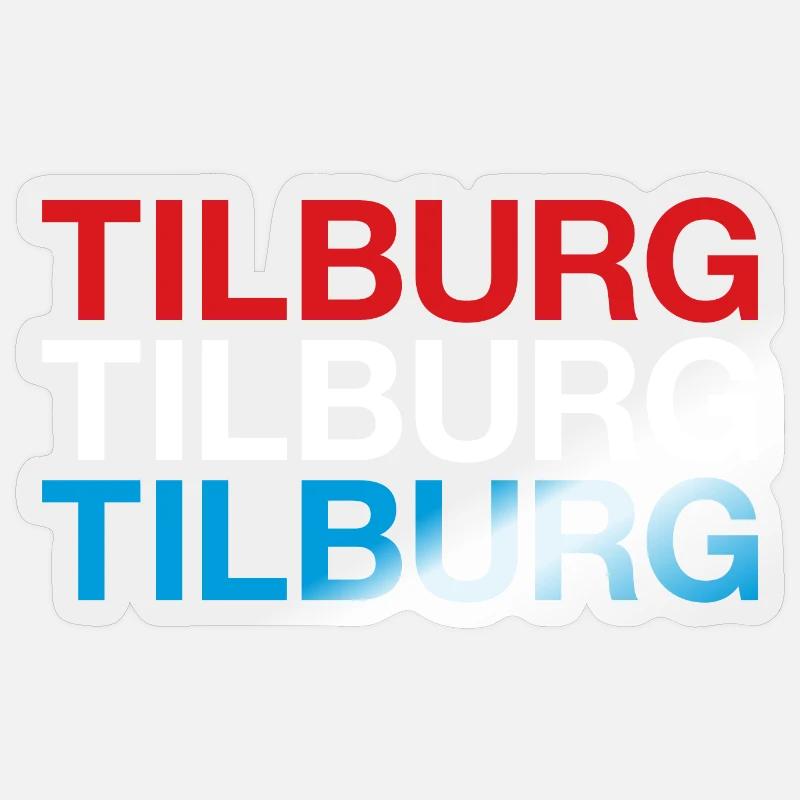 TILBURG Pays-Bas Drapeau des Pays-Bas - Sticker taille S (10 x 10 cm) - brillant transparent