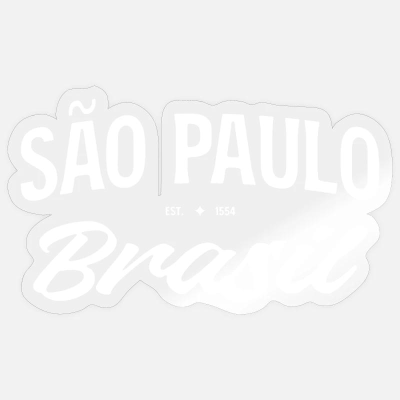 Script rétro de São Paulo Brasil - Sticker taille S (10 x 10 cm) - brillant transparent