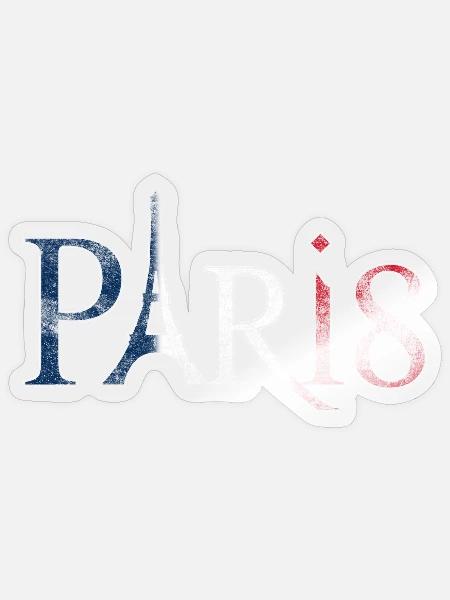 Paris Schriftzug Vintage used look - Sticker Größe S (10 x 10 cm) - Transparent glänzend