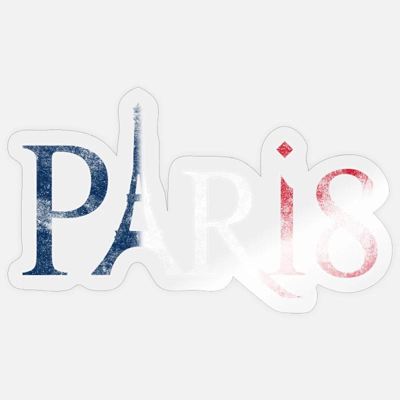 Lettrage Paris Vintage look d’occasion Sticker taille S (10 x 10 cm)