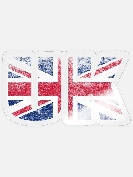 UK used look - Sticker Größe S (10 x 10 cm) - Transparent glänzend