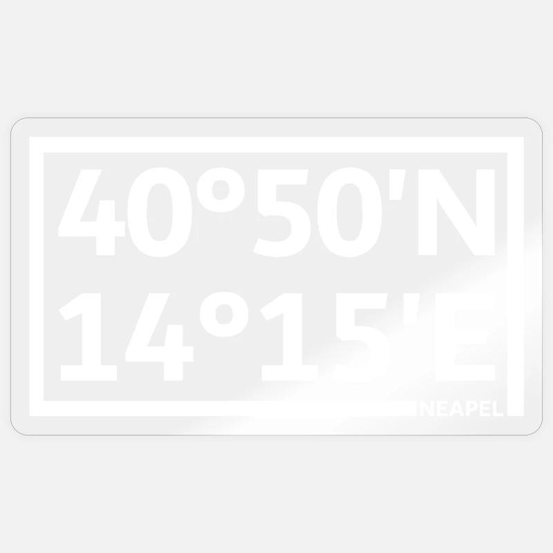 Coordonnées de Naples - Sticker taille S (10 x 10 cm) - brillant transparent