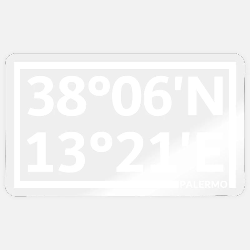 Palermo Coordinates - Sticker size S (10 x 10 cm) - transparent glossy